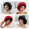 Double Layered Satin Night Caps Hair Care Bonnet Sleeping Hat Shower Caps for Women Nightcap with Elastic Tie Band