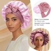Double Layered Satin Night Caps Hair Care Bonnet Sleeping Hat Shower Caps for Women Nightcap with Elastic Tie Band